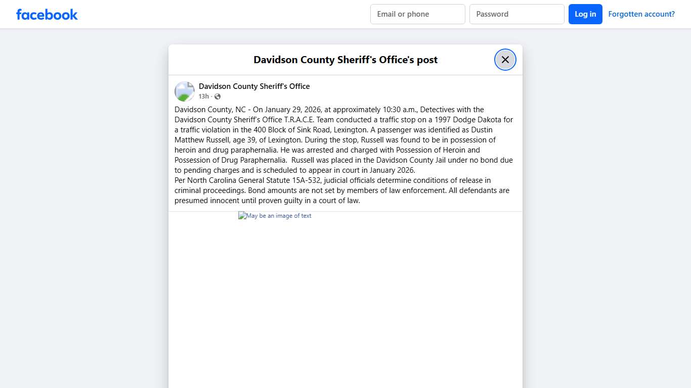 Davidson County, NC -... - Davidson County Sheriff's Office Facebook